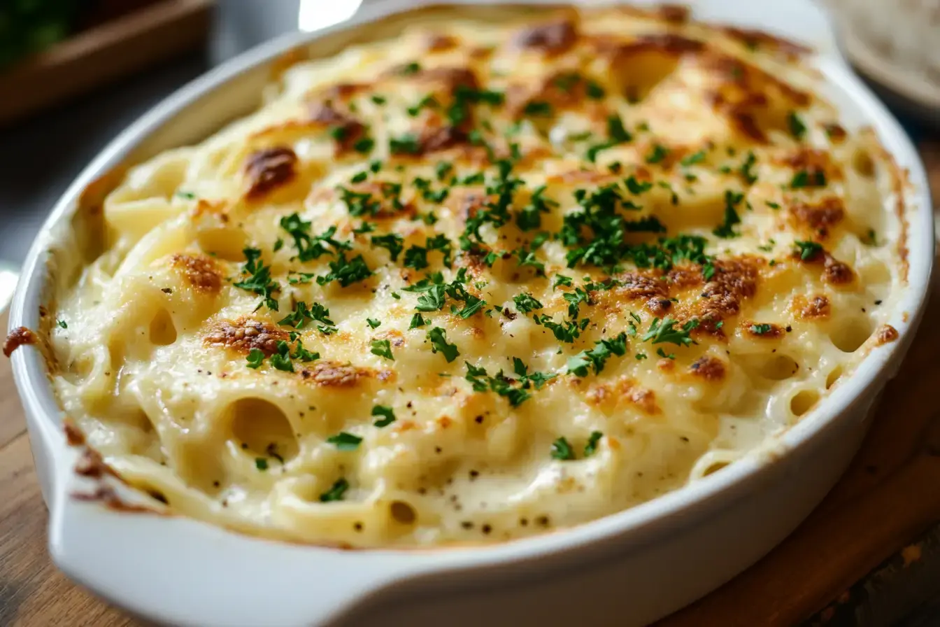 Baked Fettucinie Alfredo..