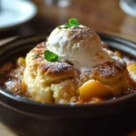 What is Cobbler Dough Made Of? A Peach Cobbler With A Golden Biscuit Topping, Bubbling Fruit Juices