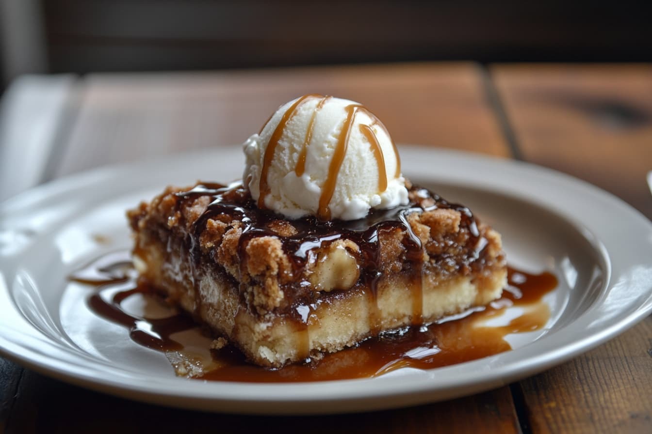 Delicious Cake Mix Cobbler With Ice Cream