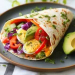 Delicious healthy breakfast wrap with fresh ingredients.' Caption: 'Start your day right with this nutritious breakfast wrap