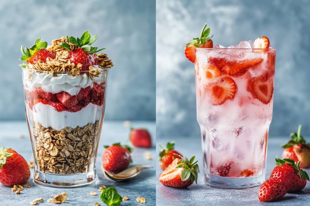 How To Use Up Lots Of Strawberries? Parfait And Lemonade