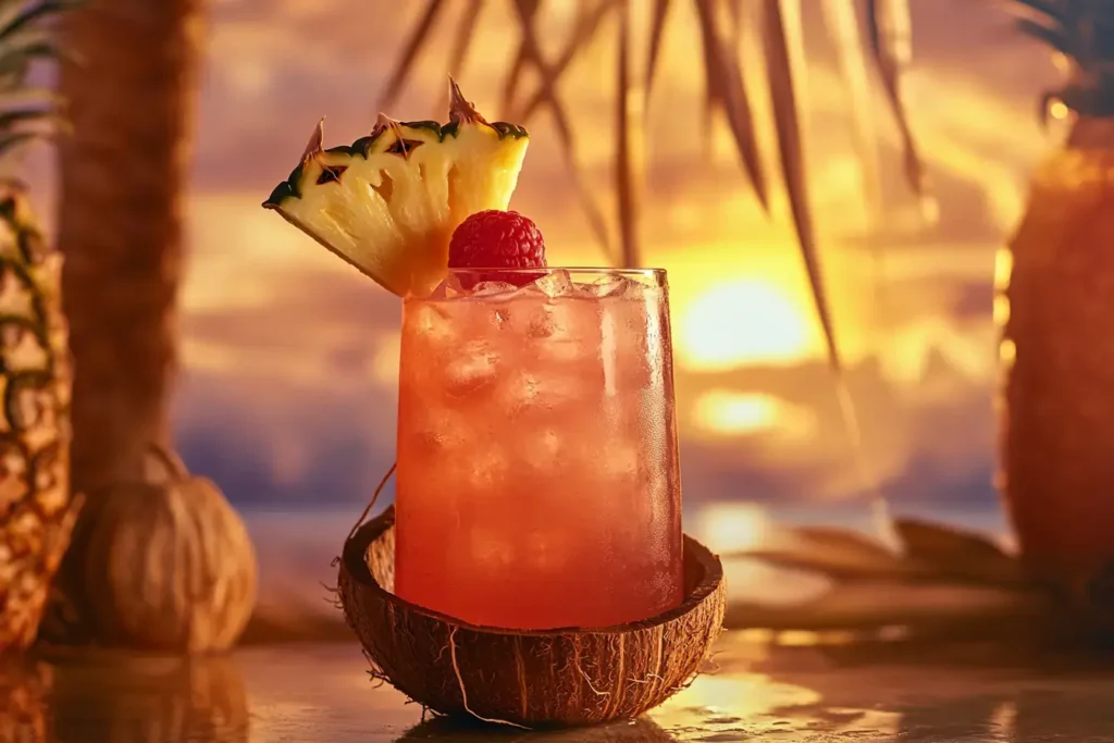 A Tropical Shirley Temple Variation In A Coconut Shell