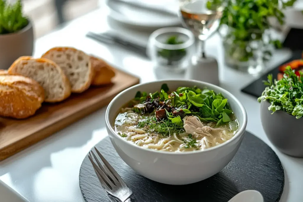 Modern Crack Chicken Noodle Soup Dinner Spread