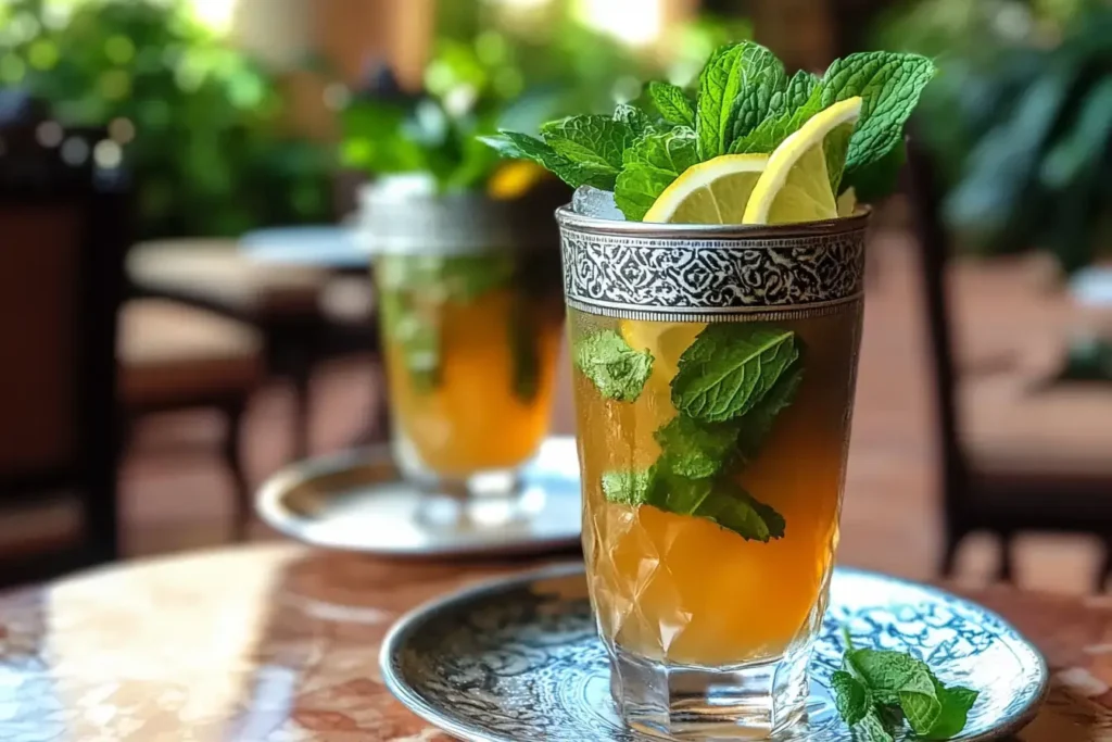 Moroccan Mint Tea With Slices Of Lemon