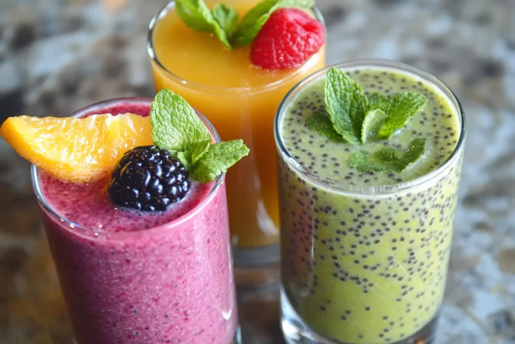 Chia Fresca Drinks In Different Flavors